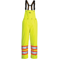 Pantalon de s&eacute;curit&eacute; Journeyman d&eacute;tachable &agrave; bavette, Polyester, Petit, Jaune lime haute visibilit&eacute; Moffatt Supply & Specialties