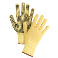 Gants tricot&eacute;s sans couture &agrave; pois, Taille Grand/9, Calibre 7, Rev&ecirc;tement PVC, Enveloppe en Kevlar, ASTM ANSI niveau A2/EN 388 niveau 3 Moffatt Supply & Specialties