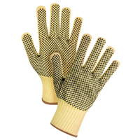 Gants tricot&eacute;s deux c&ocirc;t&eacute;s, sans couture, &agrave; pois, Taille Grand/9, Calibre 7, Rev&ecirc;tement PVC, Enveloppe en Kevlar, ASTM ANSI niveau A2/EN 388 niveau 3 Moffatt Supply & Specialties
