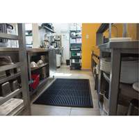 Anti-Fatigue Matting, Slotted, 3' x 5' x 7/8", Black, Natural Rubber Moffatt Supply & Specialties
