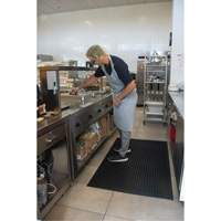Anti-Fatigue Matting, Slotted, 3' x 5' x 7/8", Black, Natural Rubber Moffatt Supply & Specialties