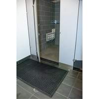 Outdoor Entrance Matting, Rubber, Scraper Type, Textured Pattern, 2' x 2-2/3', Black Moffatt Supply & Specialties