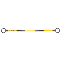 Telescopic Barricade Bar, 85" Extended Length, Black/Yellow Moffatt Supply & Specialties