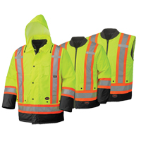5021BB Waterproof 6-in-1 Safety Parka, High Visibility Lime-Yellow, 2X-Large Moffatt Supply & Specialties