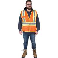 Veste d'arpenteur r&eacute;sistante aux flammes, Orange haute visibilit&eacute;, Moyen, Polyester Moffatt Supply & Specialties