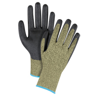 Gants &eacute;lastiques sans coutures r&eacute;sistants &agrave; la coupe noir & jaune, Taille T-Grand/10, Calibre 13, Rev&ecirc;tement Mousse de nitrile, Enveloppe en Aramide, ASTM ANSI niveau A6 Moffatt Supply & Specialties