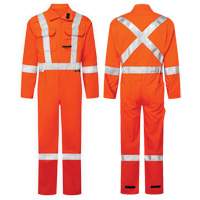 UltraSoft&reg; 7 oz. High-Visibility Deluxe Coveralls, Size 60-62 (Tall), Orange Moffatt Supply & Specialties