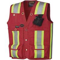 695 Veste de s&eacute;curit&eacute; pour arpenteur/superviseur, Rouge, T-Grand, Polyester Moffatt Supply & Specialties