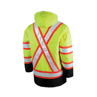 Lined Safety Parka, High Visibility Lime-Yellow, Large Moffatt Supply & Specialties