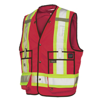 Surveyor Safety Vest, Red, Large, Polyester Moffatt Supply & Specialties