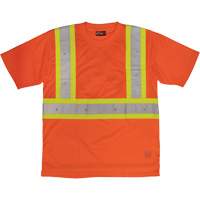 T-shirt de s&eacute;curit&eacute; avec poche &agrave; manches courtes, Polyester, Grand, Orange haute visibilit&eacute; Moffatt Supply & Specialties