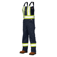 Salopettes de s&eacute;curit&eacute; non doubl&eacute;e, Poly-coton, Grand, Bleu marine Moffatt Supply & Specialties