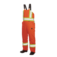 Salopettes de s&eacute;curit&eacute; doubl&eacute;e, Polyester/Polyur&eacute;thane, Grand, Orange haute visibilit&eacute; Moffatt Supply & Specialties