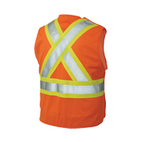 5-Point Tearaway Safety Vest, High Visibility Orange, Large/X-Large, Polyester Moffatt Supply & Specialties