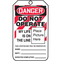 Do Not Operate Danger Lockout Tagout Tags, Cardstock, 3-1/4" W x 5-3/4" H, English Moffatt Supply & Specialties