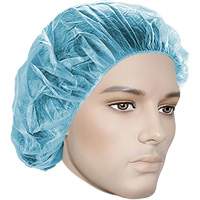 Bonnets bouffants, Polypropyl&egrave;ne, 18", Bleu Moffatt Supply & Specialties
