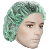 Bouffant Caps, Polypropylene, 18", Green Moffatt Supply & Specialties