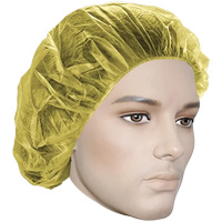 Bouffant Caps, Polypropylene, 21", Yellow Moffatt Supply & Specialties