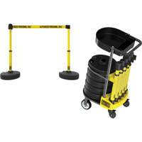 Chariot de transport avec plateau pour barri&egrave;re PLUS, 75' lo, M&eacute;tal, Jaune Moffatt Supply & Specialties