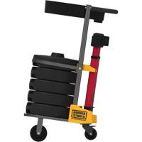 Chariot de transport avec plateau pour barri&egrave;re PLUS, 75' lo, M&eacute;tal, Rouge Moffatt Supply & Specialties