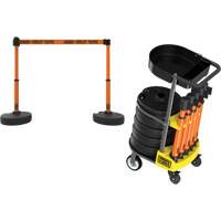 Chariot de transport avec plateau pour barri&egrave;re PLUS, 75' lo, M&eacute;tal, Orange Moffatt Supply & Specialties