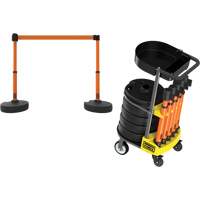 Chariot de transport avec plateau pour barri&egrave;re PLUS, 75' lo, M&eacute;tal, Orange Moffatt Supply & Specialties
