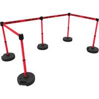 Ensemble de cinq montants pour barri&egrave;re PLUS, Plastique, 42" h, Ruban Rouge, Longueur du ruban 15' Moffatt Supply & Specialties