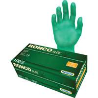 Gants jetables avec alo&egrave;s, T-Grand, Vinyle, 5 mils, Sans poudre, Vert Moffatt Supply & Specialties