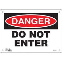"Do Not Enter" Sign, 7" x 10", Plastic, English Moffatt Supply & Specialties
