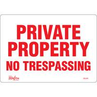 "Private Property" Sign, 7" x 10", Vinyl, English Moffatt Supply & Specialties