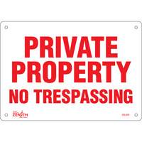 Enseigne Private Property, 7" x 10", Aluminium, Anglais Moffatt Supply & Specialties