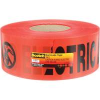 Ruban pour barri&egrave;res pour services publics souterrains Scotch, Anglais, 3" la x 1000' lo, 4 mils, Noir/rouge Moffatt Supply & Specialties