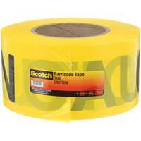 Ruban pour barri&egrave;res pour services publics souterrains Scotch, Anglais, 3" la x 1000' lo, 2 mils, Noir sur jaune Moffatt Supply & Specialties