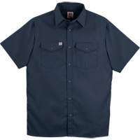 Twill Short-Sleeved Work Shirt with Snap, Men's, Medium (Tall), Navy Blue Moffatt Supply & Specialties