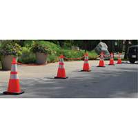Traffic Cone & Chain Kit, 28", Orange, 4" & 6" Reflective Collar(s) Moffatt Supply & Specialties