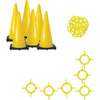 Traffic Cone & Chain Kit, 28", Yellow Moffatt Supply & Specialties