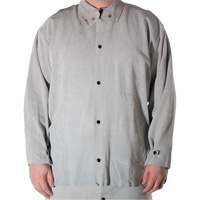 Veste de soudage en cuir de vache refendu, Cuir, Petit, Gris Moffatt Supply & Specialties