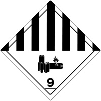 DOT Hazardous Material Handling Labels, 4" L x 4" W, Black on White SGQ530 | Moffatt Supply & Specialties