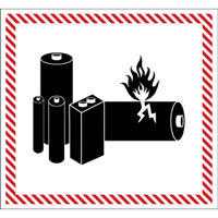 Hazardous Material Handling Labels, 4-1/2" L x 5-1/2" W, Black on Red SGQ532 | Moffatt Supply & Specialties