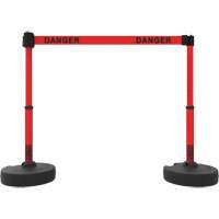 Plus Barrier Post Set, Plastic, 42" H, Red Tape, 15' Tape Length Moffatt Supply & Specialties