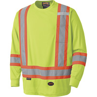 6996 High-Visibility Long Sleeved Shirt, Polyester, X-Small, High Visibility Lime-Yellow Moffatt Supply & Specialties