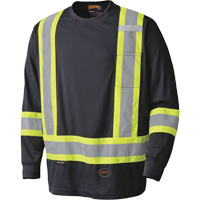 6997 Long Sleeved Safety Shirt, Polyester, X-Small, Black Moffatt Supply & Specialties