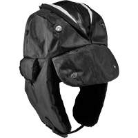 N-Ferno&reg; Zippered Trapper Hat, Polyurethane/Satin Lining, Medium/Small, Black Moffatt Supply & Specialties