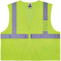 GloWear 8256Z Self-Extinguishing Safety Vest, High Visibility Lime-Yellow, Medium/Small, Polyester Moffatt Supply & Specialties