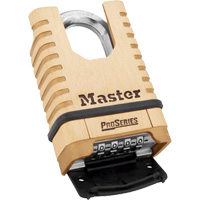 ProSeries&reg; Shrouded Combination Padlock, Brass, Solid Brass, 2-1/4" Width Moffatt Supply & Specialties