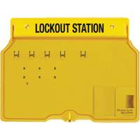 Poste de cadenassage trilingue recouvert, Cadenas Aucune, Capacit&eacute; de 4, Cadenas Non compris Moffatt Supply & Specialties