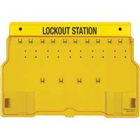 Trilingual Covered Lock Station, None Padlocks, 10 Padlock Capacity, Padlocks Not Included Moffatt Supply & Specialties
