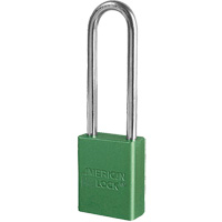 Cadenas de s&eacute;curit&eacute; American Lock, Vert, Cl&eacute;s diff&eacute;rentes, Aluminium, Largeur de 1-1/2" Moffatt Supply & Specialties