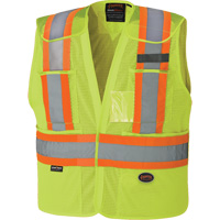 6933 Veste de s&eacute;curit&eacute; d&eacute;tachable haute visibilit&eacute; &agrave; &eacute;paules tombantes, Jaune lime haute visibilit&eacute;, Moyen/Petit, Polyester Moffatt Supply & Specialties