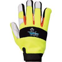 ClutchGear&reg; High-Visibility Mechanic's Gloves, Grain Goatskin Palm, Size Medium Moffatt Supply & Specialties